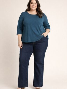 DG2 Diane Gilman Women’s Plus Size 3X Pull-On Stretch Denim Jeans Dark Wash